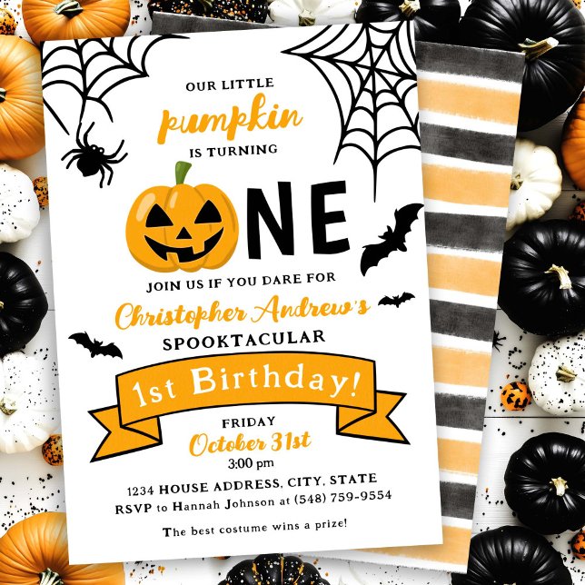 Halloween 1st Birthday Little Pumpkin Invitation  (Creator Uploaded)