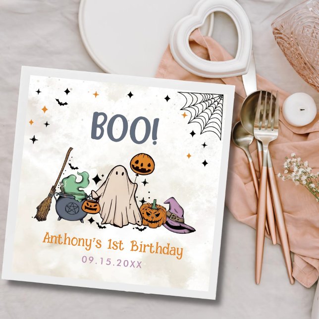 Halloween 1st Birthday Party Napkin (Creator Uploaded)