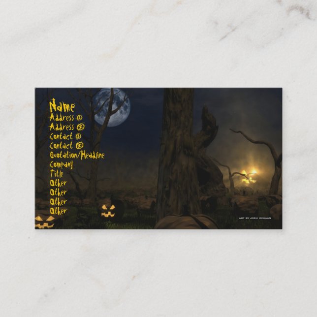 Halloween 2009 Business Card Template (Front)