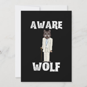 Halloween 2020 Shirts Aware Wolf - Werewolf Funny Holiday Card
