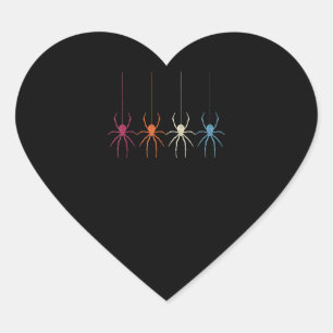 Halloween 2020 Vintage Spider Web Silhouette Heart Sticker