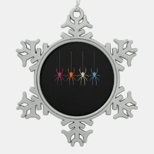 Halloween 2020 Vintage Spider Web Silhouette Snowflake Pewter Christmas Ornament