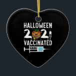 Halloween 2021 Vaccinated Funny Costume Ceramic Tree Decoration<br><div class="desc">Halloween 2021 Vaccinated Funny Costume
vaccinated, vaccine, halloween, 2021, gift, ideas, scary, pumpkin, birthday, halloween trick or treat, spooky, horror, zombie, black, ghost, trick or treat, witch, skull, humour, vintage, retro, gifts</div>