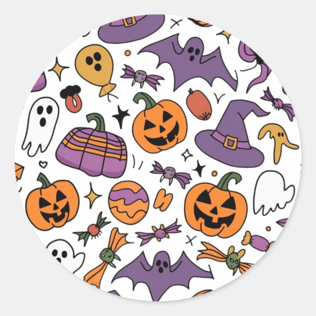 Halloween 2024 classic round sticker (Front)