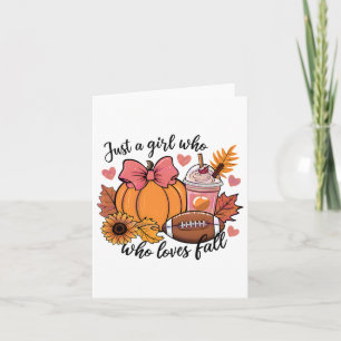Halloween 2024 Just A Girl Who Loves Fall Pumpkin  Card