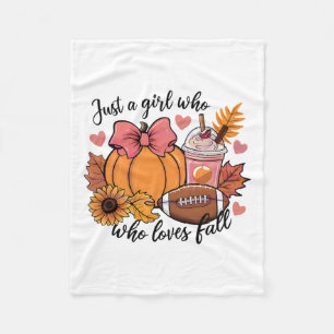 Halloween 2024 Just A Girl Who Loves Fall Pumpkin Fleece Blanket