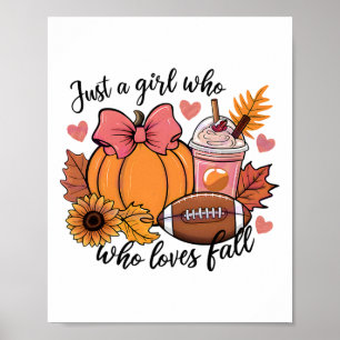 Halloween 2024 Just A Girl Who Loves Fall Pumpkin Poster
