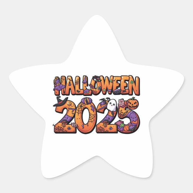 Halloween 2025 – Colourful Cartoon Cutout Sticker (Front)