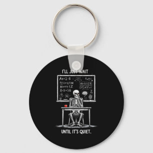 Halloween 2025 Funny Quiet Skeleton Teacher Cute F Key Ring