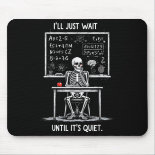 Halloween 2025 Funny Quiet Skeleton Teacher Cute F Mouse Mat