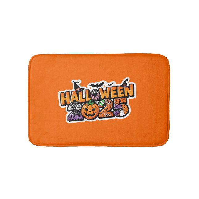 Halloween 2025 Magic – Festive Pumpkin Bath Mat (Front)