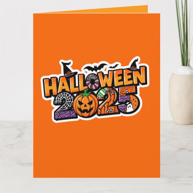 Halloween 2025 Magic – Festive Pumpkin Card (Front)