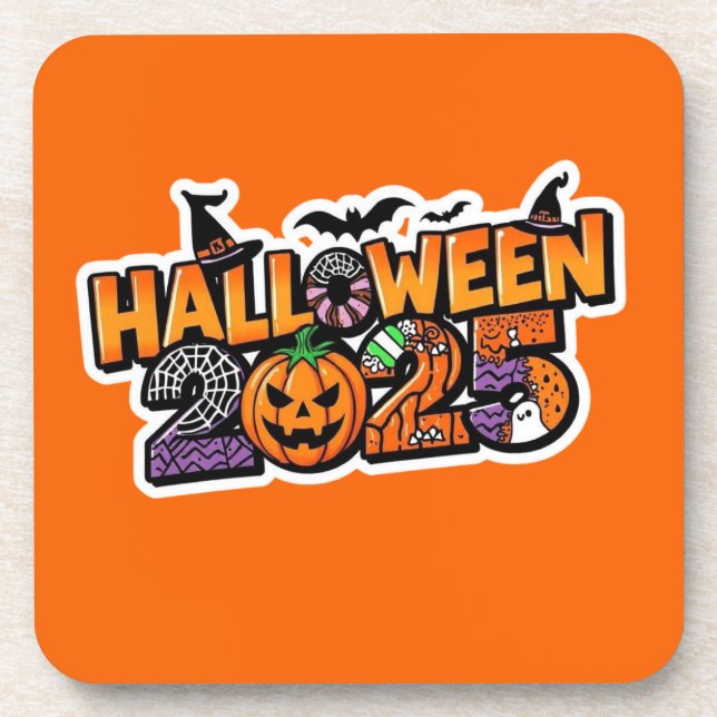 Halloween 2025 Magic – Festive Pumpkin Coaster (Front)