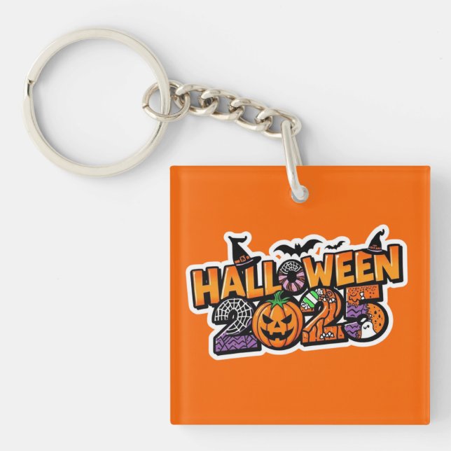 Halloween 2025 Magic – Festive Pumpkin Key Ring (Front)