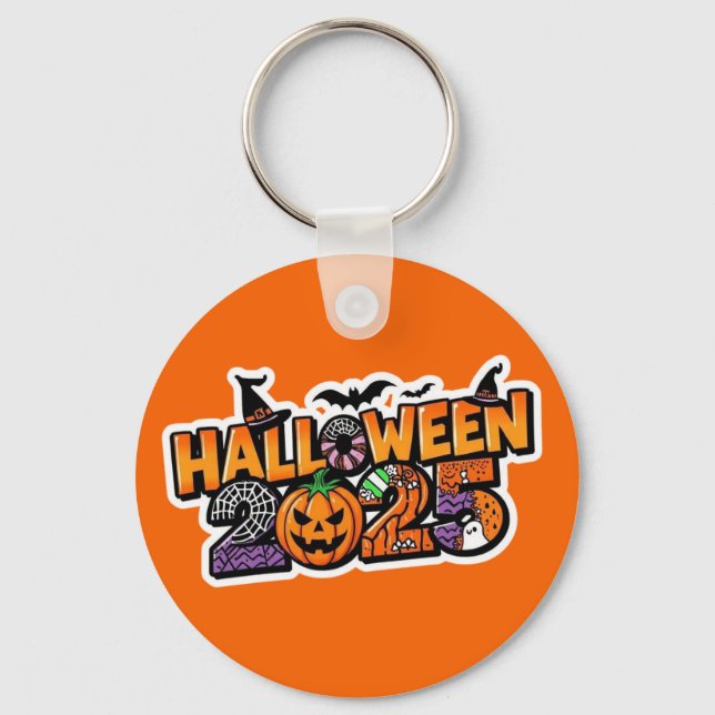 Halloween 2025 Magic – Festive Pumpkin Key Ring (Front)