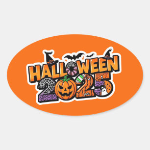 Halloween 2025 Magic – Festive Pumpkin Oval Sticker