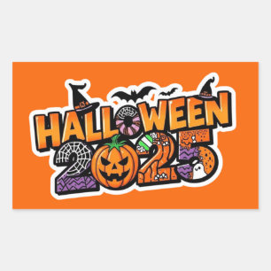 Halloween 2025 Magic – Festive Pumpkin Rectangular Sticker