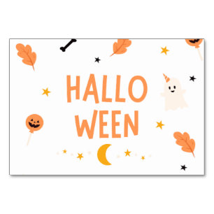 Halloween 2025 Table Card – Spooky Party Decoratio