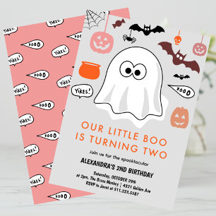 Halloween 2nd birthday spooktacular little boo invitation