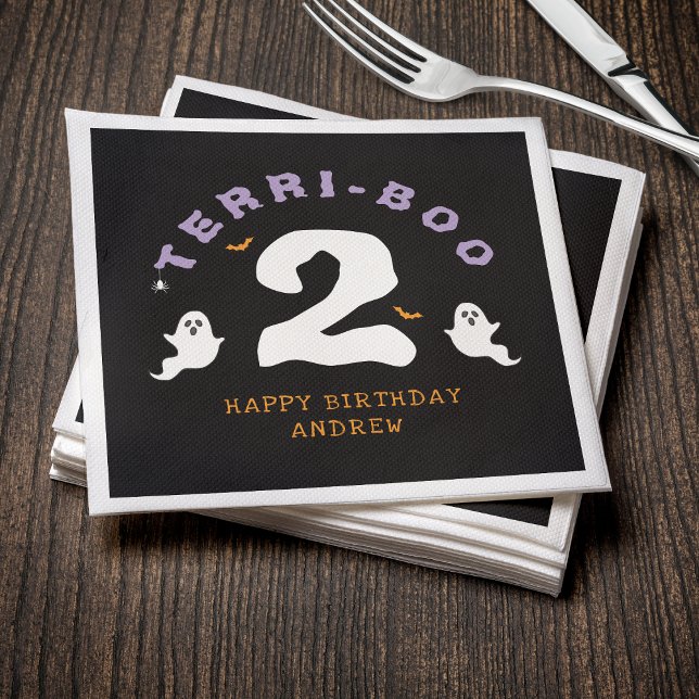 Halloween 2nd Birthday Terri-Boo Twos Ghost Gothic Napkin (Halloween 2nd Birthday Terri-Boo Twos Ghost Gothic Napkins
)