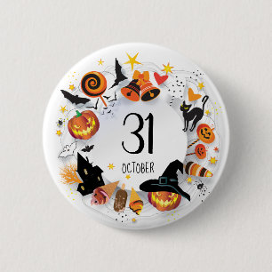 Halloween 31 OCTOBER BUTTON - "Treat or Trick"