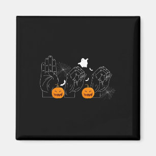 Halloween 31st October Deaf-mute Sign-language Magnet