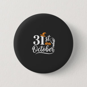 Halloween 31st October Pumpkin Witch Hat Design_1 6 Cm Round Badge