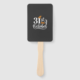Halloween 31st October Pumpkin Witch Hat Design_1 Hand Fan