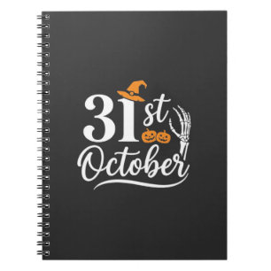 Halloween 31st October Pumpkin Witch Hat Design_1 Notebook