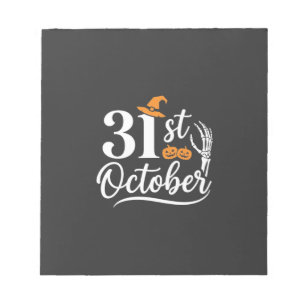 Halloween 31st October Pumpkin Witch Hat Design_1 Notepad
