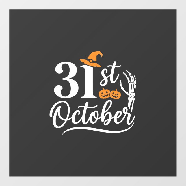 Halloween 31st October Pumpkin Witch Hat Design_1 Window Cling (Sheet)