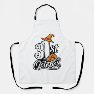 Halloween 31st October Typography Shirt Design_1 Apron