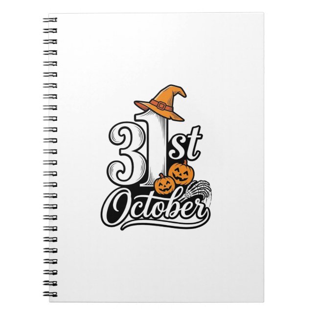 Halloween 31st October Typography Shirt Design_1 Notebook (Front)