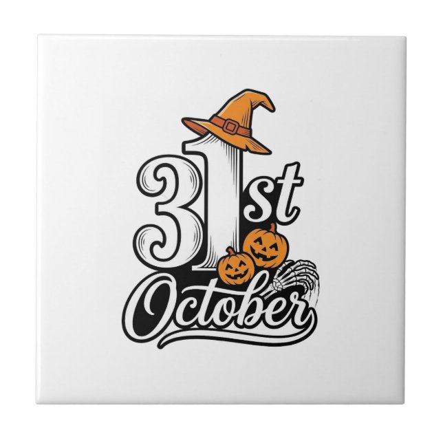 Halloween 31st October Typography Shirt Design_1 Tile (Front)