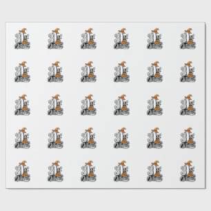 Halloween 31st October Typography Shirt Design_1 Wrapping Paper