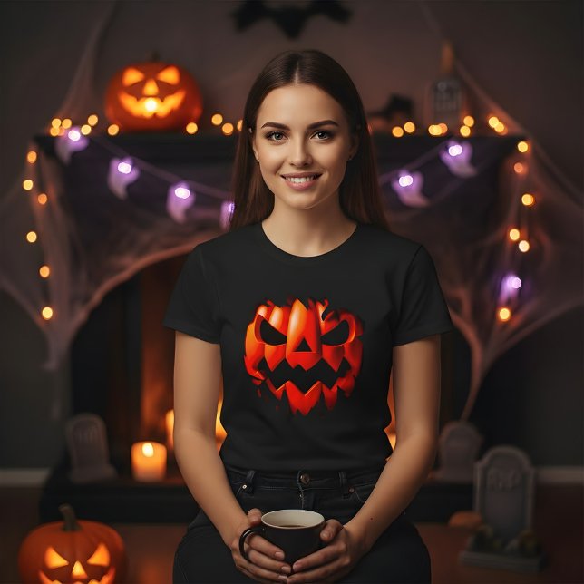 Halloween 3D Pumpkin Design. Jumps Off The Product T-Shirt (Creator Uploaded)