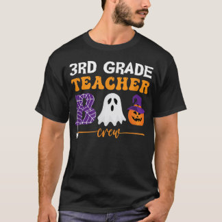 Halloween 3rd Grade Teacher Boo Crew Cobweb Pumpki T-Shirt
