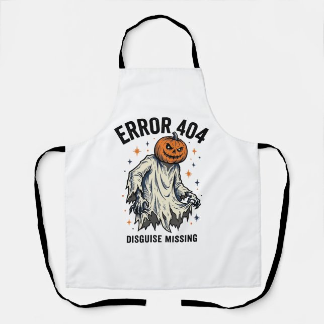 Halloween 404 Costume Pumpkin Ghost Error Design_1 Apron (Front)
