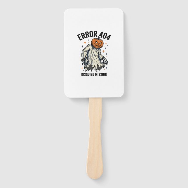 Halloween 404 Costume Pumpkin Ghost Error Design_1 Hand Fan (Front)