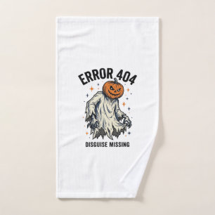 Halloween 404 Costume Pumpkin Ghost Error Design_1 Hand Towel