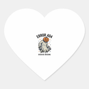 Halloween 404 Costume Pumpkin Ghost Error Design_1 Heart Sticker