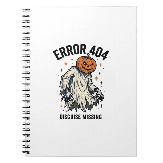 Halloween 404 Costume Pumpkin Ghost Error Design_1 Notebook (Front)