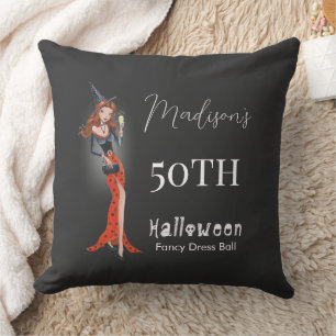 Halloween 50 th Birthday Party Cushion