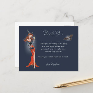 Halloween 50 th Birthday Party Thank you Postcard