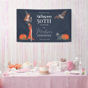 Halloween 50 th Birthday Party Welcome Banner