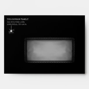 Halloween 5x7 Black and White Spider Envelope
