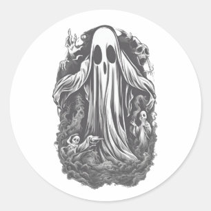 Halloween 8 spirit, awful, spooky, scary, evil, t classic round sticker