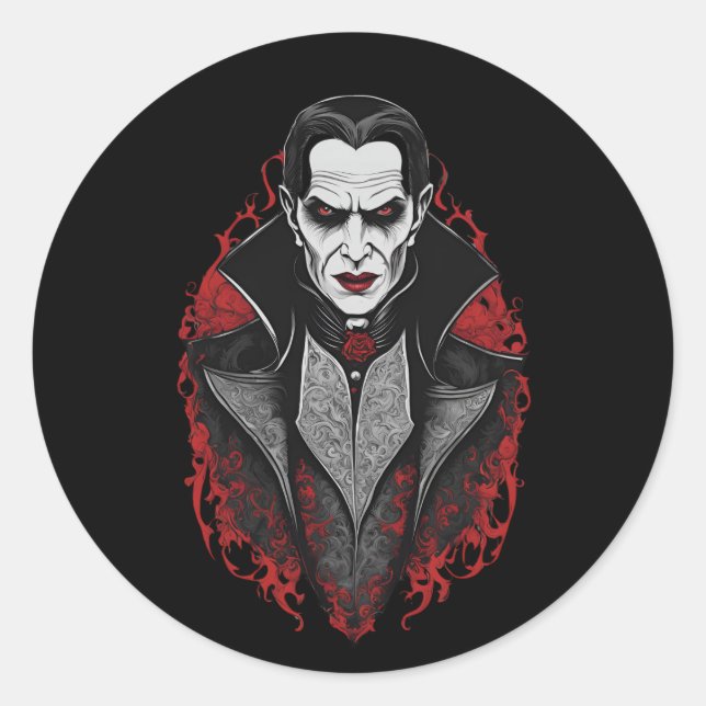 Halloween 9 vampire, horror, terrifying vampire,b classic round sticker (Front)