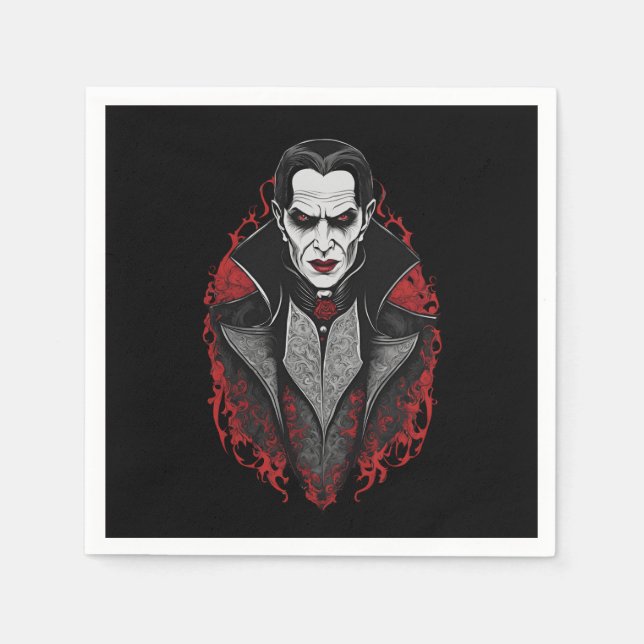 Halloween 9 vampire, scary monster, horror,  napkin (Front)