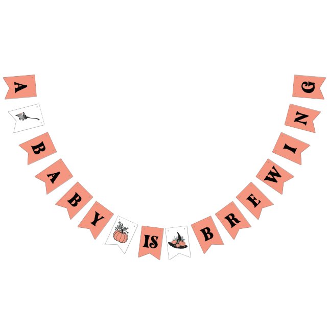 Halloween A Baby Is Brewing Baby Shower Bunting Bunting (All)